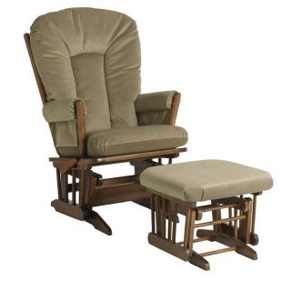 Dutailier Ultramotion Multi position Light Brown Microfiber Glider Chair/ Ottoman Set