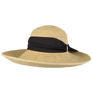 Journee Collection Womens Wide Brim Ribbon Accent Hat (75 percent paper/25 percent polyester Click here to view our hat sizing guide)