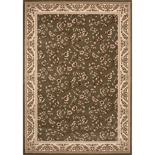 Woven Green Floral Area Rug (53 X 710)