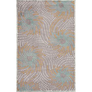 Transitional Abstract Pattern Grey Rug (76 X 96)