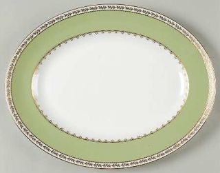 Wedgwood Garland Moss 14 Oval Serving Platter, Fine China Dinnerware   Martha S