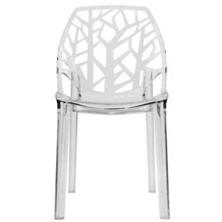Modern Flora Clear Cut out Transparent Plastic Dining Chair