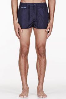 Marc By Marc Jacobs Navy Five_pocket Solid Swim Shorts