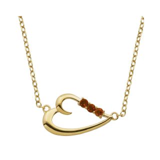 Bridge Jewelry Garnet 3 Stone Heart Pendant