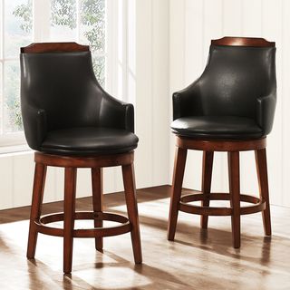 Elche 24 inch Walnut Swivel Chairs (set Of 2)