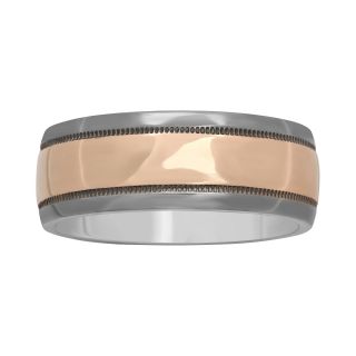 Mens 8mm Polished Two Tone Band, Two Tone