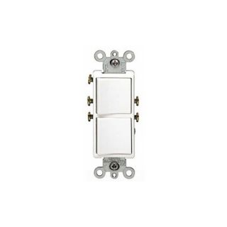 Leviton 5627W Light Switch, Decora Combination Switch, Double Rocker, 20A, SinglePole White