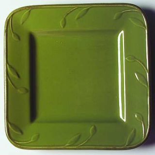 Signature Sorrento Oregano (Green) Square Salad Plate, Fine China Dinnerware   G