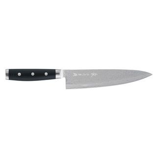 Yaxell Gou 8 inch Chefs Knife (Black handleBlade materials g2 steel clad with 101 layers of high carbon stainless steelHandle materials Black canvas micartaBlade length 8 inchHandle length 5 inchWeight 2 poundsDimensions 17 inches x 3 inches x 2 inc