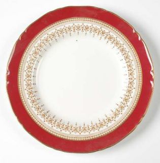 Royal Worcester Regency Ruby Dessert/Pie Plate, Fine China Dinnerware   Ruby Ban