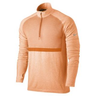 Nike Dri FIT Knit Long Sleeve Half Zip Mens Running Shirt   Urban Orange