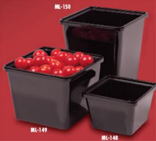 GET 2 qt Salad Crock, Square, Melamine, Black