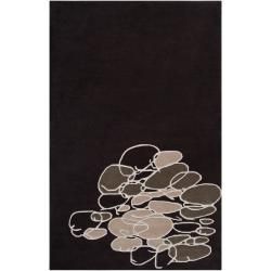 Noah Packard Hand tufted Black/tan Contemporary Hera New Zealand Wool Abstract Rug (33 X 53)