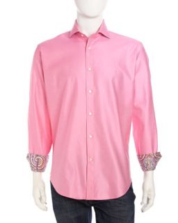 Solid Dobby Sport Shirt, Pink