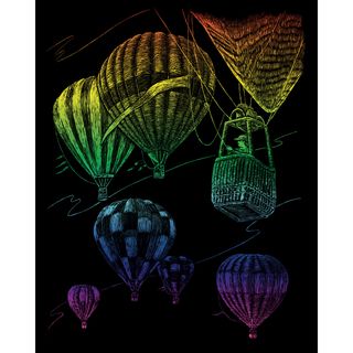 Rainbow Foil Engraving Art Kit 8x10 hot Air Balloons