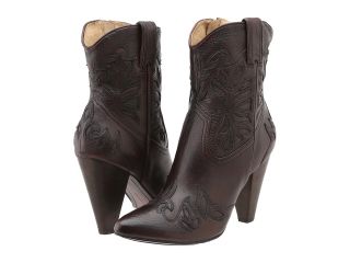 Frye Regina Overlay Heel Bootie Cowboy Boots (Brown)