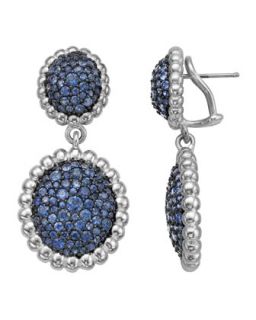 Blue Sapphire Pave Double Drop Earrings