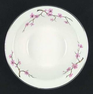 Edwin Knowles Peach Blossom 9 Round Vegetable Bowl, Fine China Dinnerware   Ros