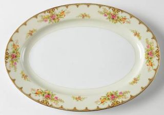 Royal Embassy Lincoln 12 Oval Serving Platter, Fine China Dinnerware   Tan Bord