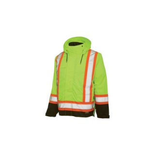 Work King 5 in 1 High Visibility Jacket   Green, Large, Model# S42611