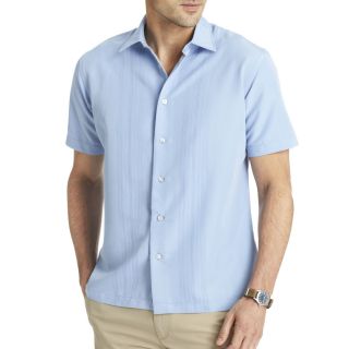 Van Heusen Short Sleeve Solid Rayon Shirt, Blue, Mens