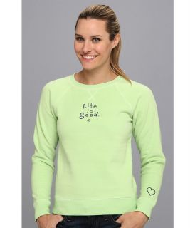 Life is good Softwash Crew Sweatshirt Womens Sweatshirt (Green)