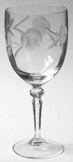 Royal Doulton Country Rose Wine Glass   Clear, Gray Cut Roses, No Trim