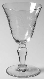 Susquehanna Fantasy Wine Glass   Stem #56, Cut Plant Design On Bowl