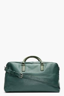 Marc By Marc Jacobs Forest Green Pebbled Leather Weekender Duffle
