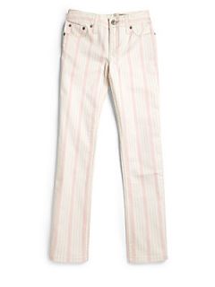 Ralph Lauren Girls Striped Skinny Jeans   Pink