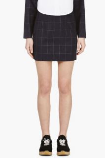 Jacquemus Navy Check High_waisted Skirt