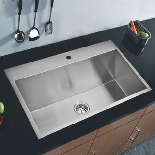 Water Creation Sss ts 3322a 33x22 inch Stainless Steel Drop in Kitchen Sink Set