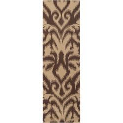 B. Smith Hand woven Brown Saged Wool Rug (26 X 8)