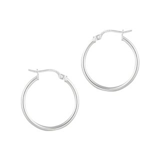 Bridge Jewelry Medium Tube Hoop Earrings Sterling Silver