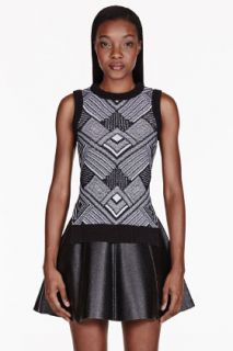 Opening Ceremony Black And White Geometric Knit Armour Vest
