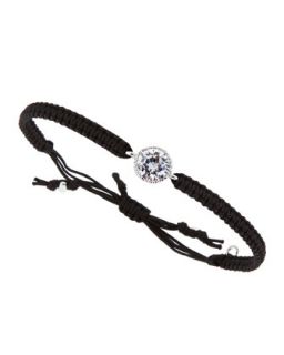 Large Faceted Crystal Cord Bracelet, Black