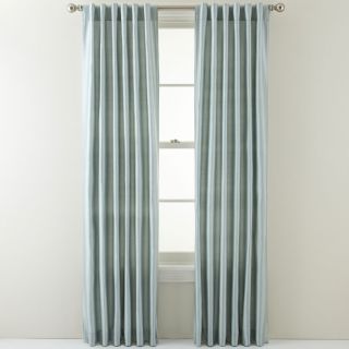 ROYAL VELVET Silk Pinstripe Back Tab Curtain Panel, Restoration Grn Mu