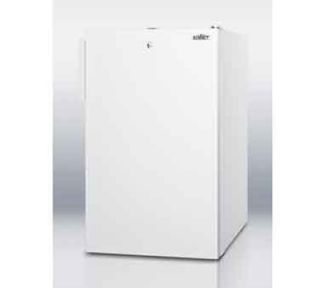 Summit Refrigeration 20 in Undercounter Refrigerator Freezer w/ Front Lock, 4.1 cu ft, White
