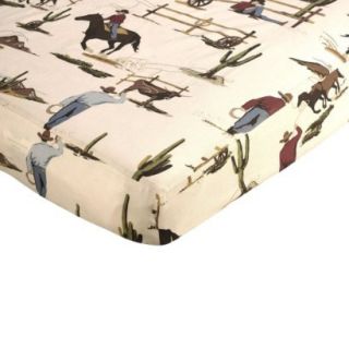 Wild West Fitted Crib Sheet   Print