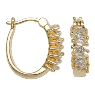 Bridge Jewelry Topaz Earrings, Diamond Accent Hoop