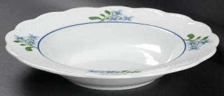 Dansk Blossom Large Rim Soup Bowl, Fine China Dinnerware   Fransk Col,Blue Flowe