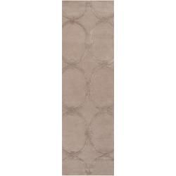 Candice Olson Hand tufted Tan Cane Trellis Pattern Wool Rug (26 X 8)