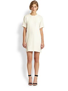 T by Alexander Wang Tech Suiting Dress   Ivory