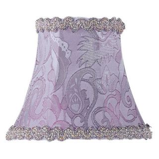 Livex S268 Periwinkle Damask Silk Bell Clip Chandelier Shade with Fancy Trim
