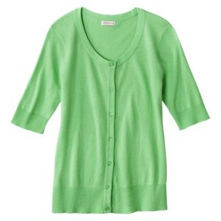 Merona Womens Short Sleeve Cardigan   Pristine Green   XXL