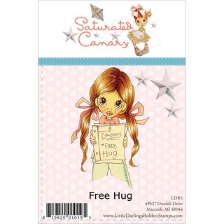 Saturated Canary Unmounted Rubber Stamp 3.75x2.5  free Hugs