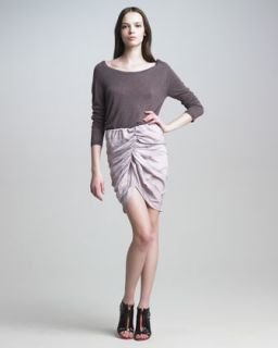 Striped Skirt with Center Ruching