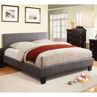 Furniture of America Ridgecrest Leatherette Platform Bed   IDF 7008GY F,
