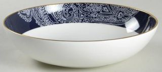Ralph Lauren Round Hill Coupe Soup Bowl, Fine China Dinnerware   Navy Blue,White