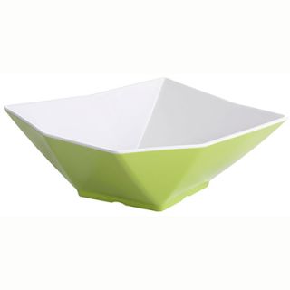 Tablecraft Angled Square Bowl, 9x3.25 in, Melamine, White/Red